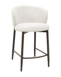 Banco Sorek tela beige pata metal madera