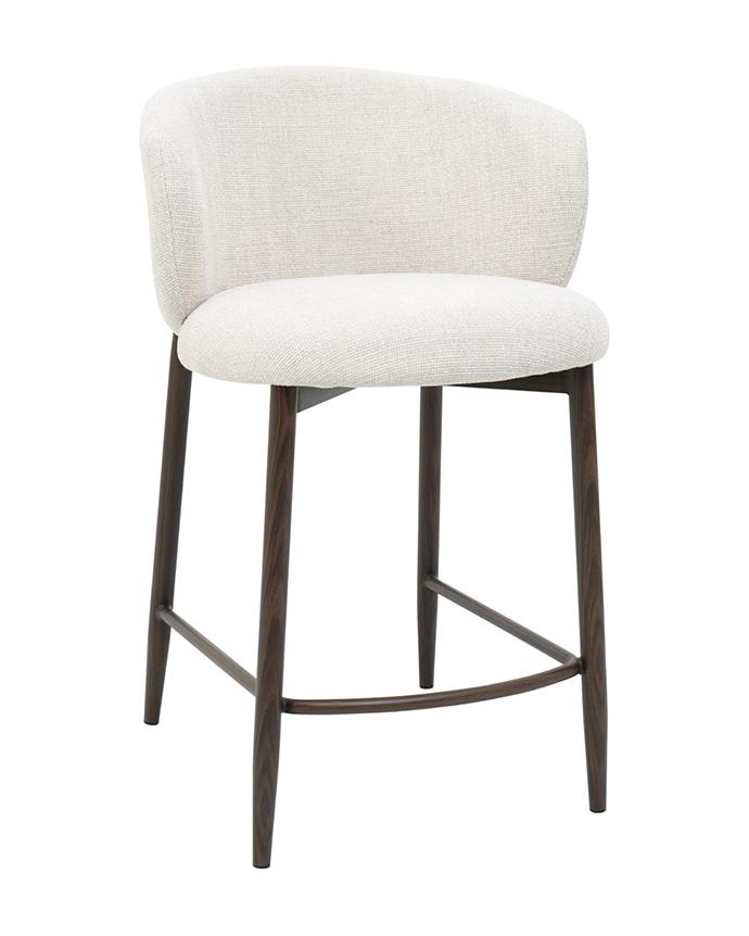 Banco Sorek tela beige pata metal madera
