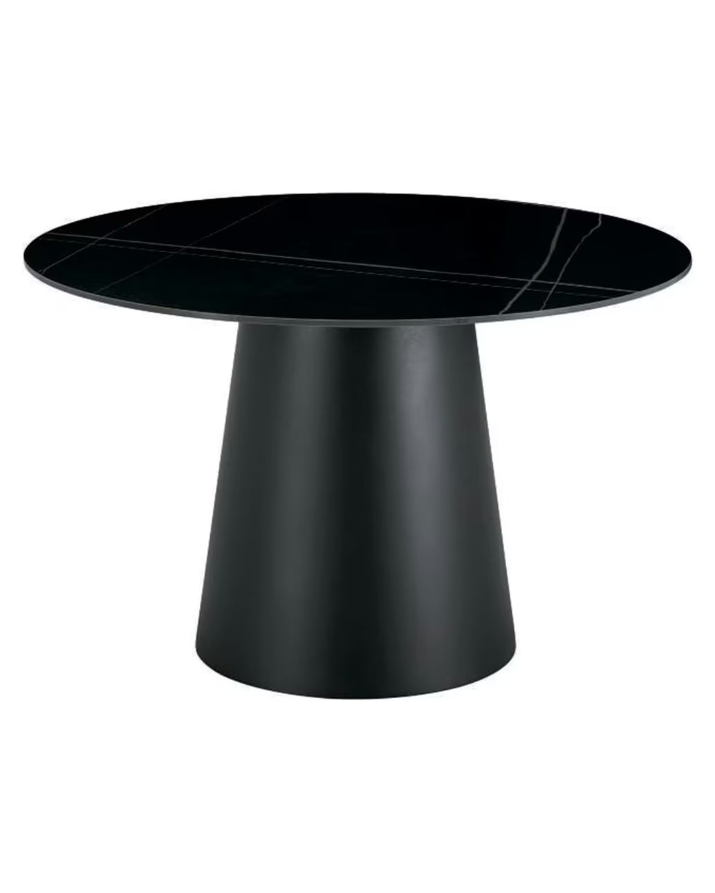 Mesa de comedor circular Garona stone negra
