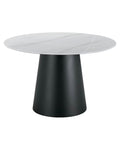 Mesa de comedor circular Garona stone blanca