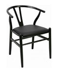 Silla Allende PU negro patas madera