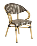 Silla de exterior Strada brown-beige patas metal madera