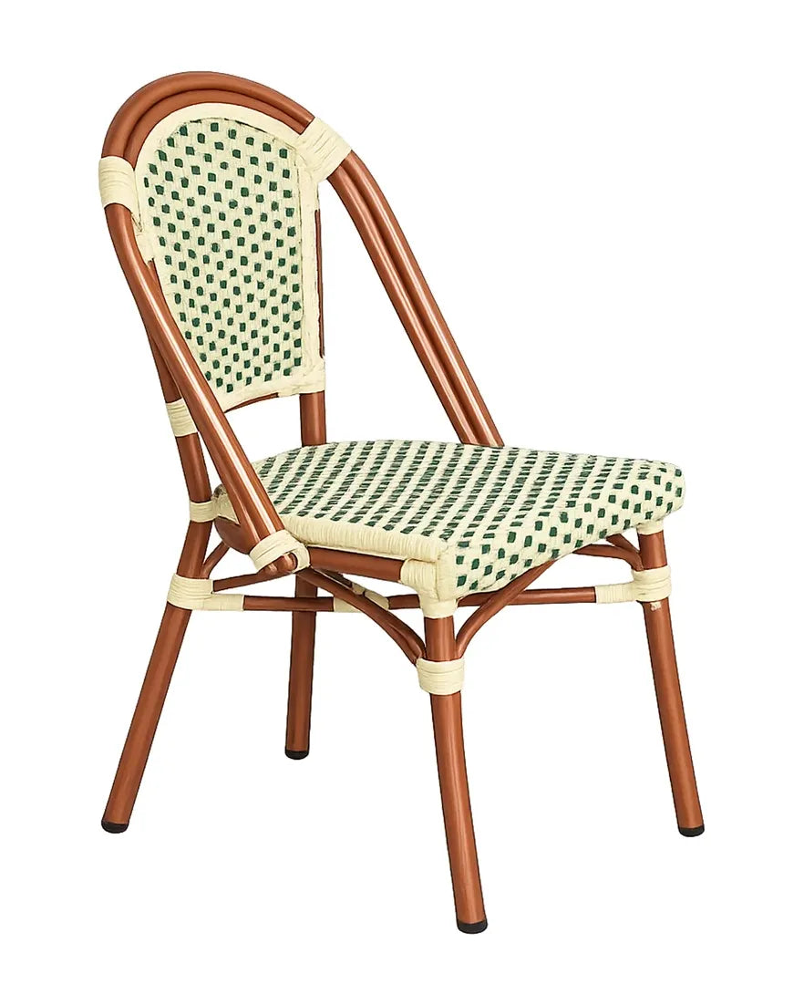 Silla de exterior Paris grayge-green pata metal madera