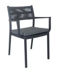 Silla de exterior Adel con brazos PP gris