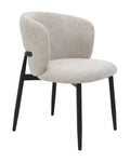 Silla Sorek tela beige pata metal madera