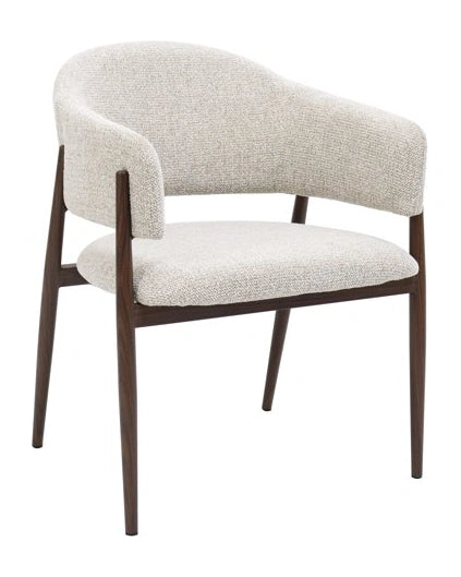Silla ocasional Bonna tela grayge pata metal madera
